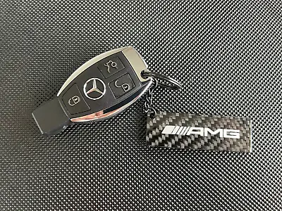 Genuine Carbon Fiber Keychain Keyring For Mercedes Benz AMG  Series • $42.95