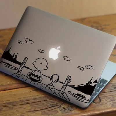 SNOOPY & CHARLIE BROWN MacBook Decal Sticker Fits All MacBook Models • £5.49