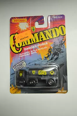 Matchbox Commando Dagger Force Gas Tanker Truck Black 1988 • $22.99