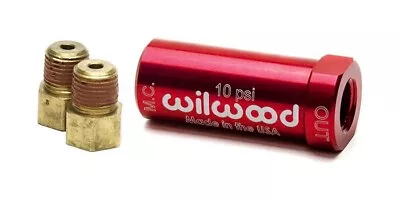 Wilwood 260-13784 Residual Pressure Valve 10lb 3/8NPT Inline Red W/Fittings Alu • $22.83