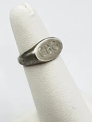 Sterling Silver Monogram Pinky Ring Size 4 3/4 • $19.99