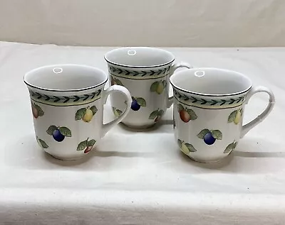 3 Villeroy & Boch Luxembourg French Garden Fleurence Coffee Tea Mugs Cups • $32