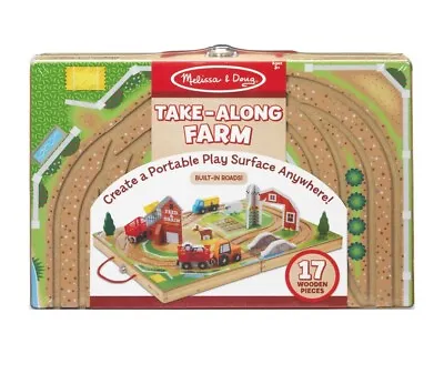 NEW!  Melissa & Doug 17-Piece Wooden Take-Along Tabletop Farm. • $21.99