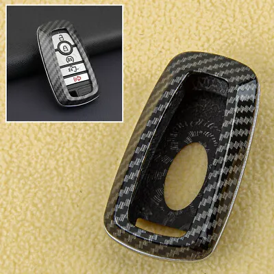 Carbon Fiber Style Smart Key Fob Cover Case Shell Fit For Ford Focus Ranger Edge • $21.02