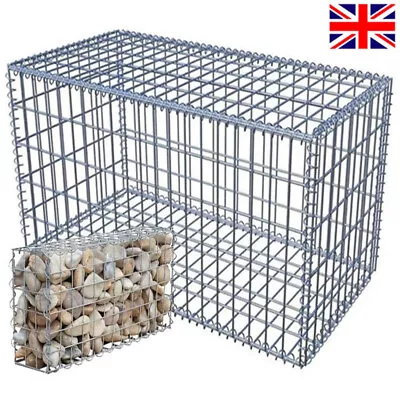 Gabion Baskets Garden Mesh Outdoor Patio Cages Wire Stone Wall Border Planter • £26.99
