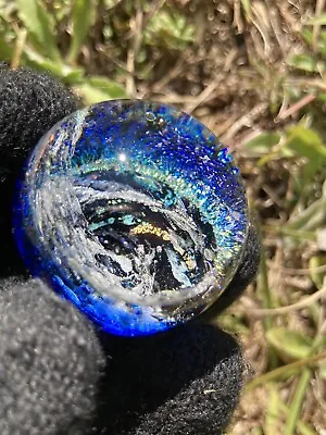Glass Boro Marble Hand Made Rainbow Dichro Swirl Size 34mm Art • $75