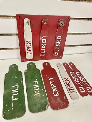 Vintage Set Of Metal Reversible Open Closed Fill Empty Hangable Signs NLHB+ • $50