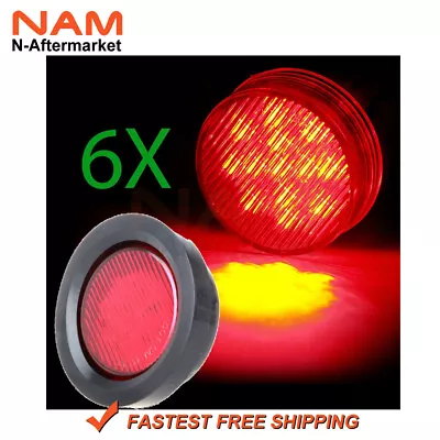 (6) For Truck Trailer 2.5''round 13led Side Marker Clearance Tail Light Kit Red • $25.78
