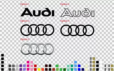 Audi Logo Rings Sticker Decal Racing S3 Q5 Q7 TT A4 A5 A6 R8 3~110cm • $5.99