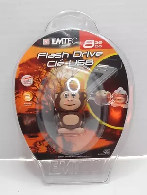 New Emtec 8 Gbgo Flash Drive Cle` Usb Safari Monkey/singe • $10