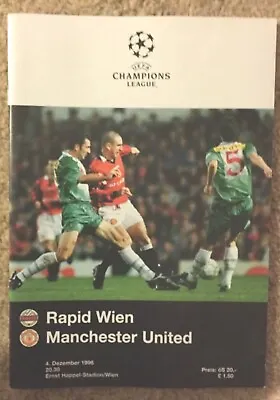 1996-97 RAPID WIEN V MAN UTD Champions League Programme Ernst Happel Stadium • £2.49