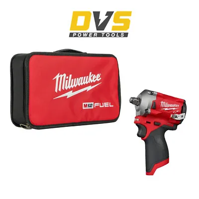 Milwaukee M12FIWF12-0 Cordless 12V FUEL 1/2in Impact Wrench Body Only & Soft Bag • £128.95