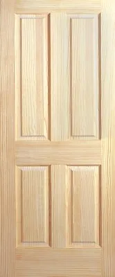 4 Panel Raised Panels Clear Pine Stain Grade Solid Core Interior Wood Doors 6'8  • $296