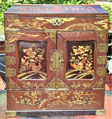 Antique Japanese High Quality Tansu Table Cabinet Jewellery Box – Meiji Period • £795