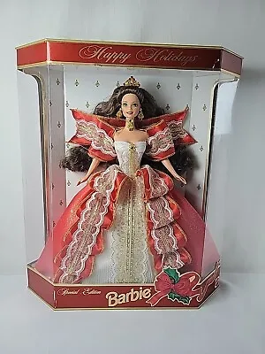 MIB Happy Holidays 1997 Barbie Doll *GREEN EYES MISPRINT MINT SPECIAL **READ** • $16.99