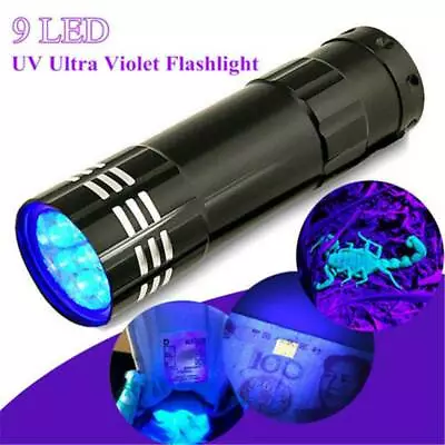 9 LED UV Torch Ultra Violet Flashlight Blacklight Lamp Camping Money Checker USA • $2.87