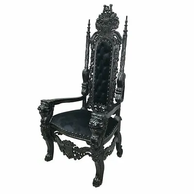 Large Carved Solid Mahogany Lion King/Throne Chair Antique Reproduction • $1625