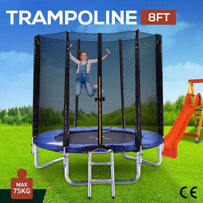 Trampoline Round Trampolines Enclosure Safety Net Mat Pad Spring Ladder 8FT • $249.99