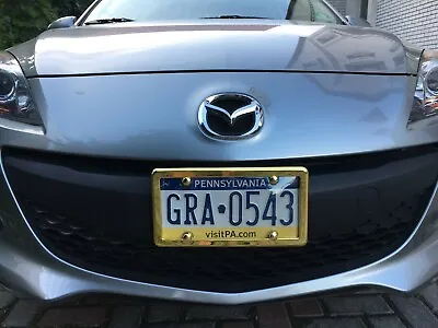 UNBREAKABLE Clear License Plate Shield Cover + GOLD Frame For MAZDA • $9.75