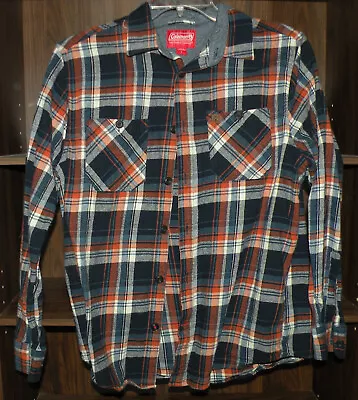 Coleman Plaid Long Sleeve Flannel Shirt Mens Size Large • $7.99