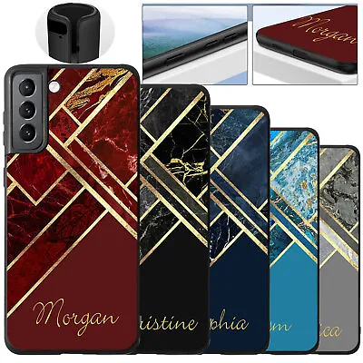 Marble Printed Personalised Phone Case Cover For Samsung Galaxy S23 S22 S21 S20 • £5.27