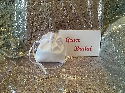 WHITE HOLY COMMUNION PEARL CROSS & SCATTERED PEARL DOLLY BAG **free Swatches** • £6.99