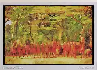 Kenya Africa 253043 Masai Warriors Performing Traditional Dances A3 Watercolour • £25.99