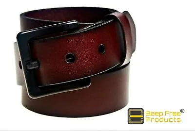 BeepFree® Brown 1-3/8  Italian Leather Belt | Airport Friendly | 100% Metal Free • $28.99