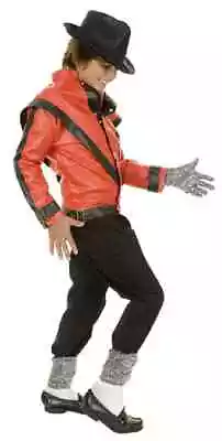 Thriller Jacket Red Black Michael Jackson Pop Star Halloween DLX Child Costume • $69.95