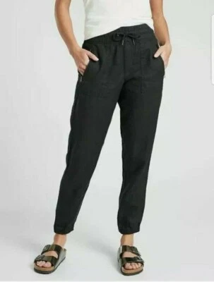 $44.99 • Buy New Athleta Black Vacation Resort Cabo  Linen Jogger Pants 10p