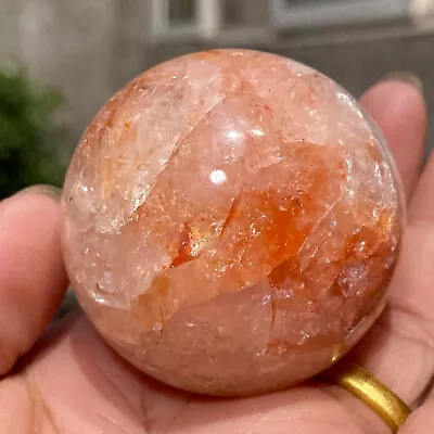 220g Rainbow Red Hematoid Quartz Crystal Sphere Phantom MULTI-INCLUSIONS Healing • $65