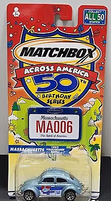2002 Matchbox Across America - 1962 Volkswagen Beetle - Massachusetts Plate • $10