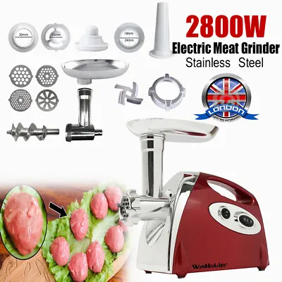 Electric Stainless Steel 2800W Meat Grinder Mincer & Sausage Maker Machine • £49.99