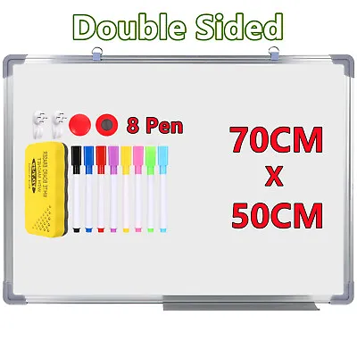 700X500 Magnetic Whiteboard Large White Board Dry Wipe Notice Office School Home • £14.99