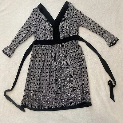 ECI New York Dress Medium Colorful Flirty 3/4 Sleeve Geometric • $12