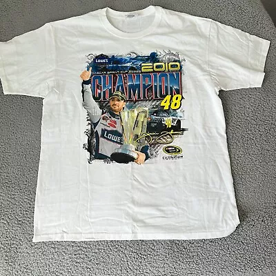 Vintage Jimmie Johnson Shirt Mens Extra Large XL White Nascar Deadstock Y2K • $24.75