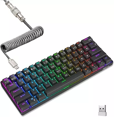 RK ROYAL KLUDGE RK61 60% Mechanical Keyboard With Coiled Cable 2.4Ghz/Blueto... • $120.99