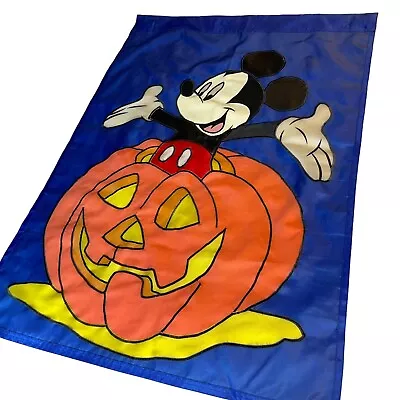 Mickey Mouse Halloween Pumpkin Flag Outdoor Garden Decor Walt Disney 39 X 27.5  • $14.69