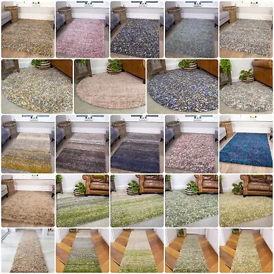 £26.95 • Buy Modern Flecked Shaggy Rugs Dense Living Room Rugs Long Hallway Carpet Runner Rug