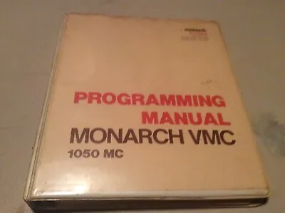 Monarch VMC 1050 MC Vertical Machining Center Programming Manual Used • $29.95