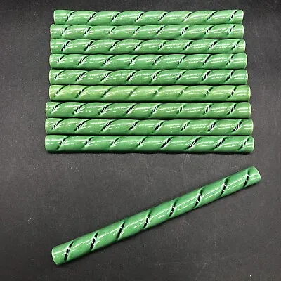 10 Glossy Green Color Ceramic Rope Border Trim Tiles 1/2  X 6  Hand Painted Read • $29.99
