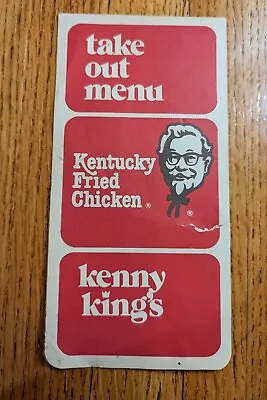 Vintage KFC Kentucky Fried Chicken Take Out Menu Kenny Kings Restaurant Ohio • $9.99