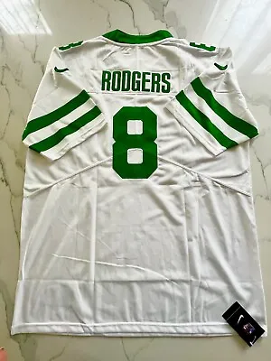 Aaron Rodgers #8 New York Jets Jersey White NFL Stitched Nike XL  • $64.99