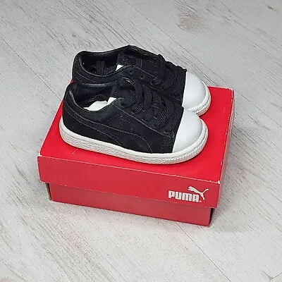 £13.99 • Buy Baby Boy Girl Puma Black Suede Trainers Size UK4/EUR 20 Age 0-12 Months 