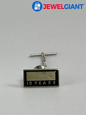 Sterling Silver Men's Tie-tack Black Enamel Hyatt 15 Years Vintage 5.0 G #ds100 • $14.99