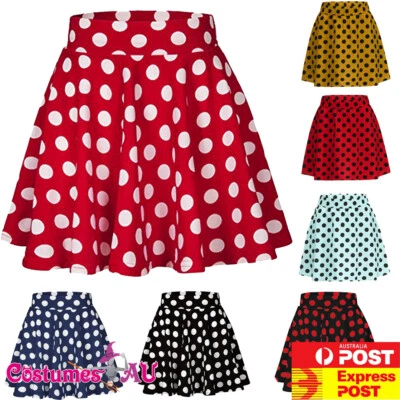 $19.99 • Buy Ladies Polka Dot Rock N Roll 50s Skirt 1950s COSTUME Hens Party Girl FANCY DRESS
