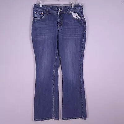 Maurices Jeans Womens 11/12 Long Blue Curvy Bootcut Stretch Denim Medium Wash • $8.99