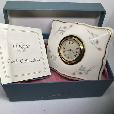 Lenox Rose Manor Mantle Clock UNTESTED With Box Read Description! • $8