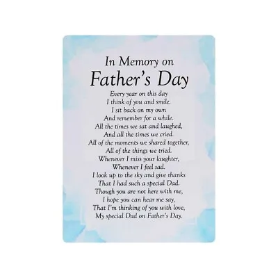 £3.99 • Buy Special Dad Fathers Day Memorial Remembrance Verse Plastic Coated Grave Card