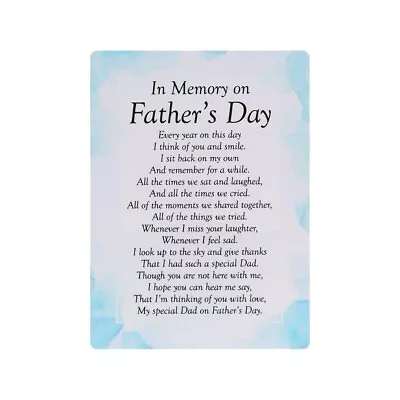 Special Dad Fathers Day Memorial Remembrance Verse Plastic Coated Grave Card • £3.99